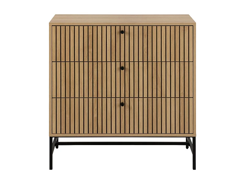 Storo - Commode 3 tiroirs en bois L80,6cm - Bois clair