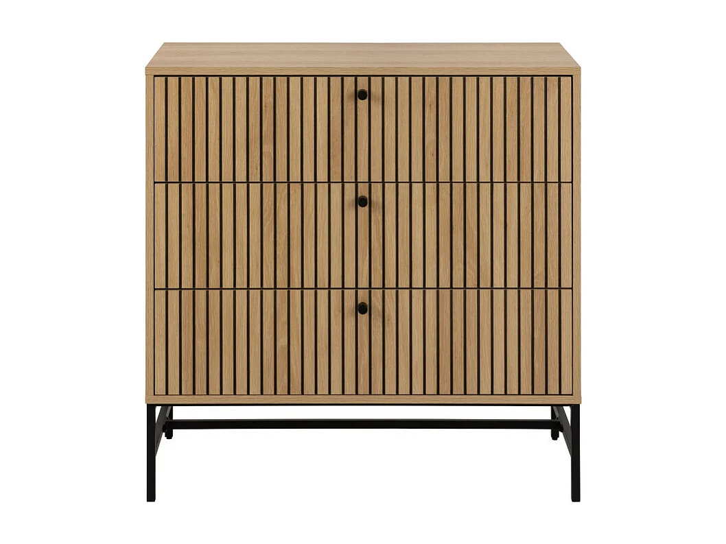 Storo - Commode 3 tiroirs en bois L80,6cm - Bois clair