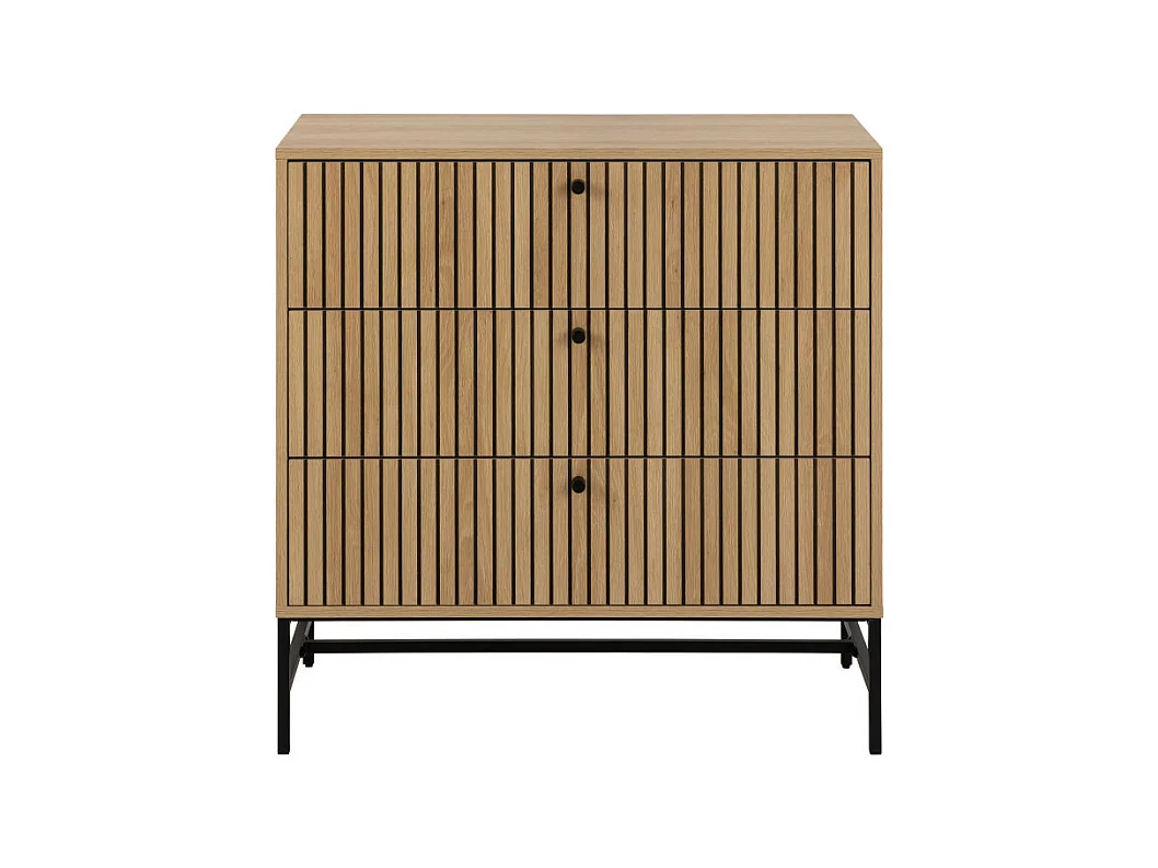 Storo - Commode 3 tiroirs en bois L80,6cm - Bois clair