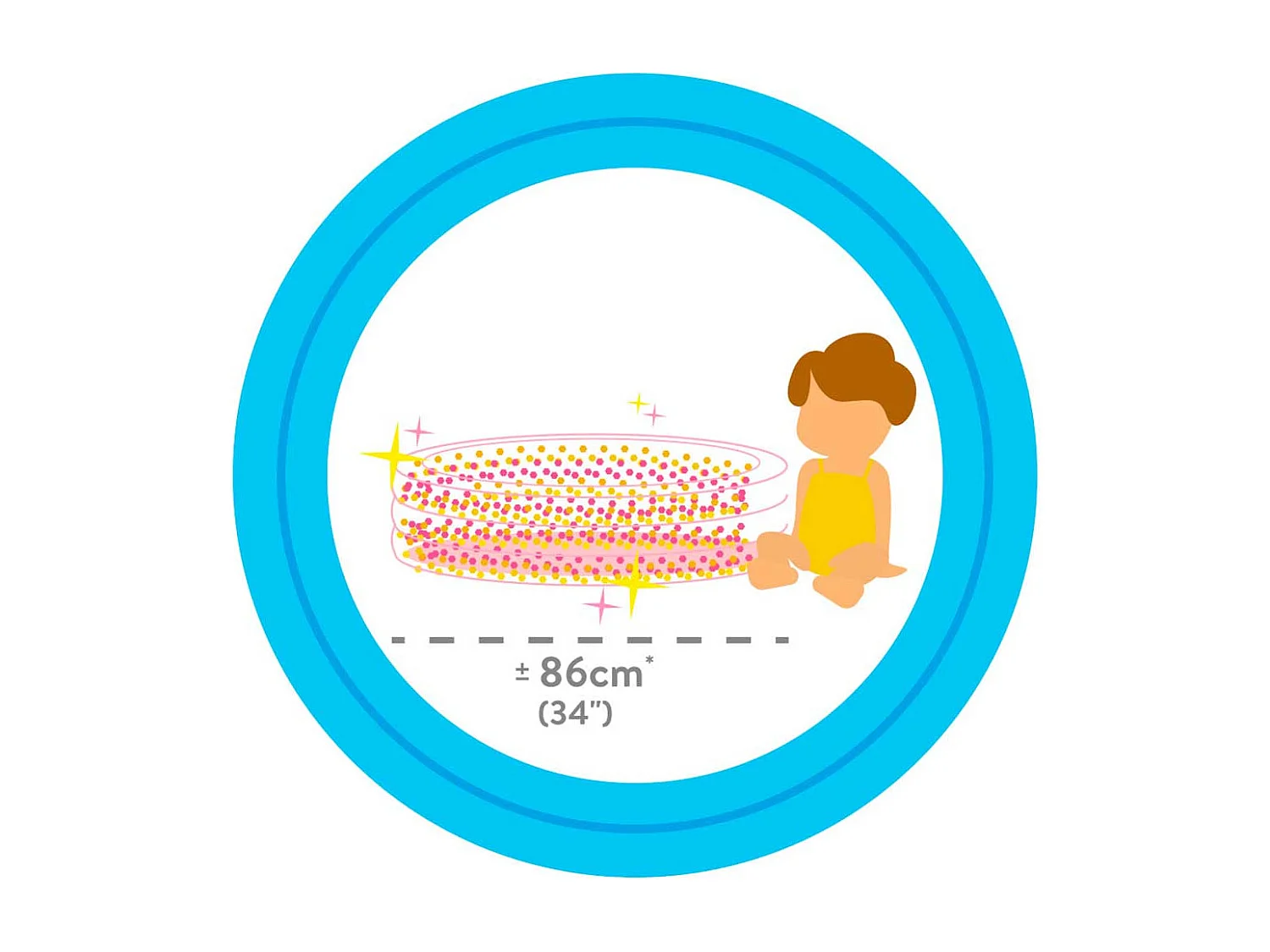 Piscine Gonflable pour Enfant "Glitter" 79cm Rose