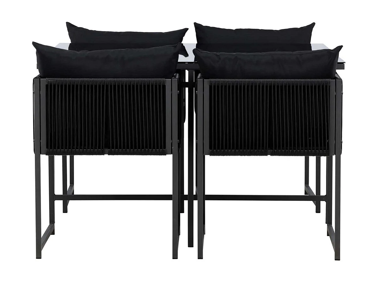 Noto tuinmeubelset 1 eettafel, 2 stoelen zwart.