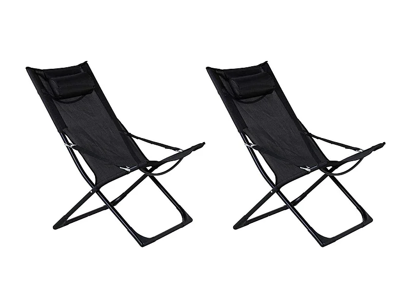Fauteuil relax de jardin pliant Seville (Lot de 2)