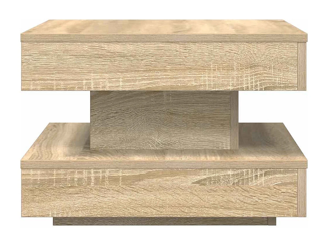 Mesa de centro rotativa a 360graus 50x50x34,5cm carvalho sonoma