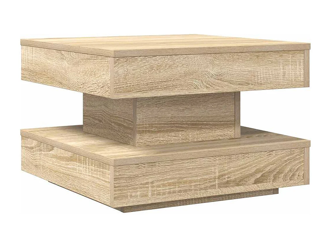 Mesa de centro rotativa a 360graus 50x50x34,5cm carvalho sonoma