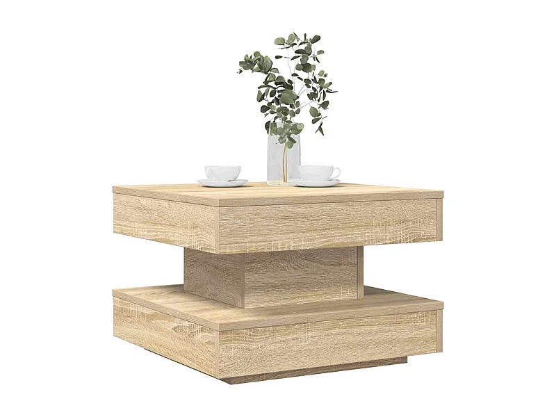 Mesa de centro rotativa a 360graus 50x50x34,5cm carvalho sonoma