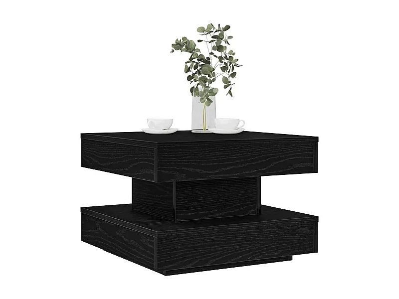 Salontafel 360 graden draaibaar 50x50x34,5 cm zwart