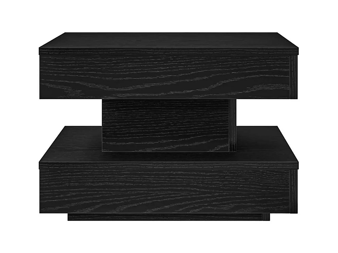 Table basse rotative à 360 degrés noir 50x50x34,5 cm