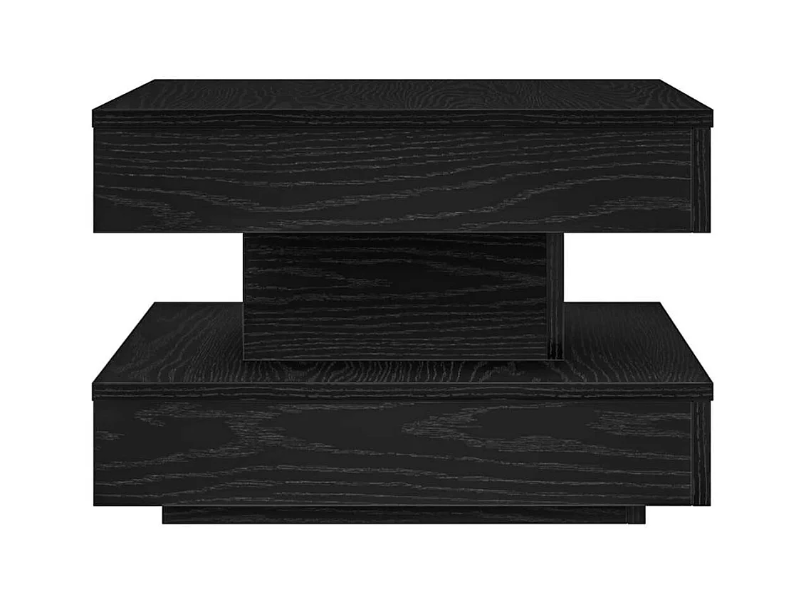 Table basse rotative à 360 degrés noir 50x50x34,5 cm