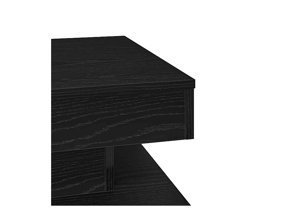 Table basse rotative à 360 degrés noir 50x50x34,5 cm