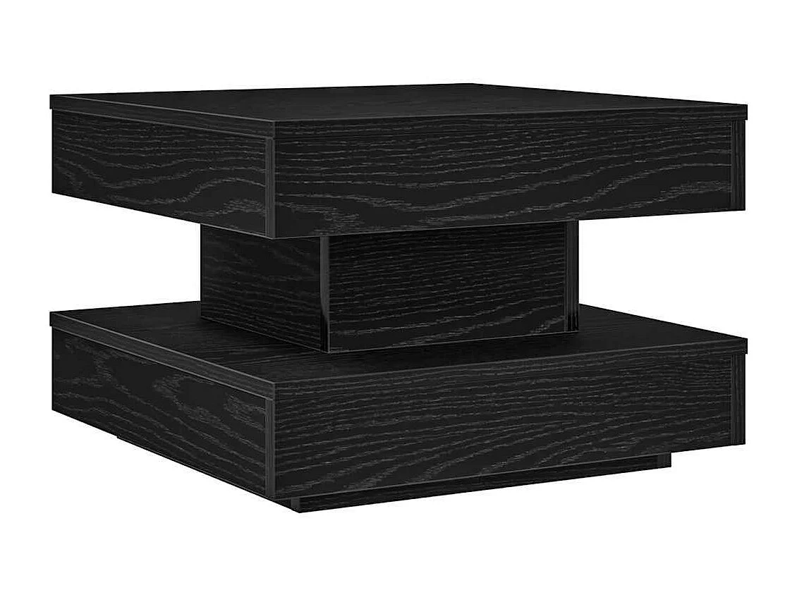 Tavolino da Caffè Girevole a 360 Gradi Nero 50x50x34,5 cm