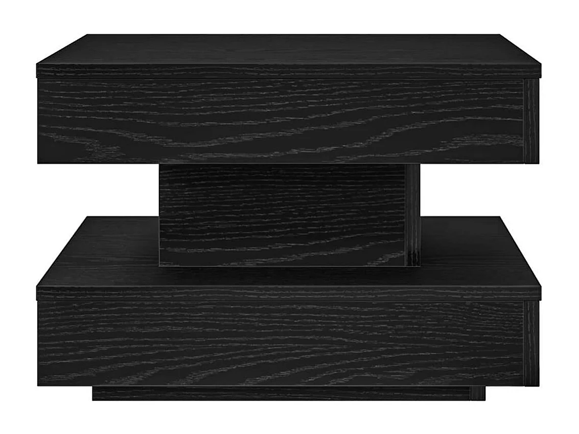 Table basse rotative à 360 degrés noir 50x50x34,5 cm