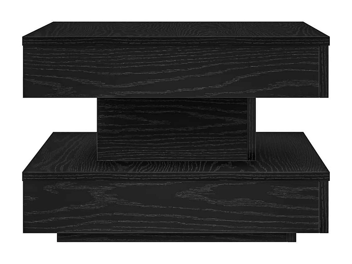 Table basse rotative à 360 degrés noir 50x50x34,5 cm