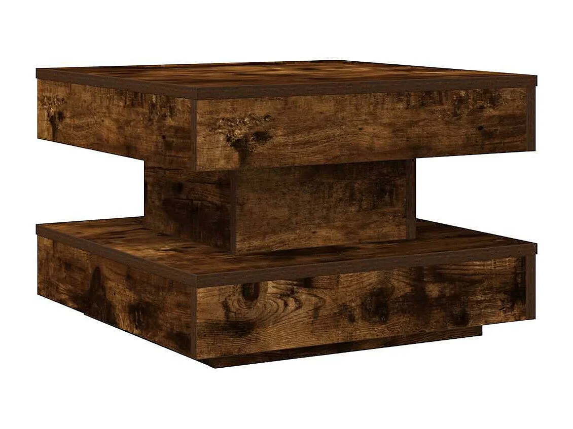 Mesa de centro rotativa a 360graus 50x50x34,5cm carvalho fumado