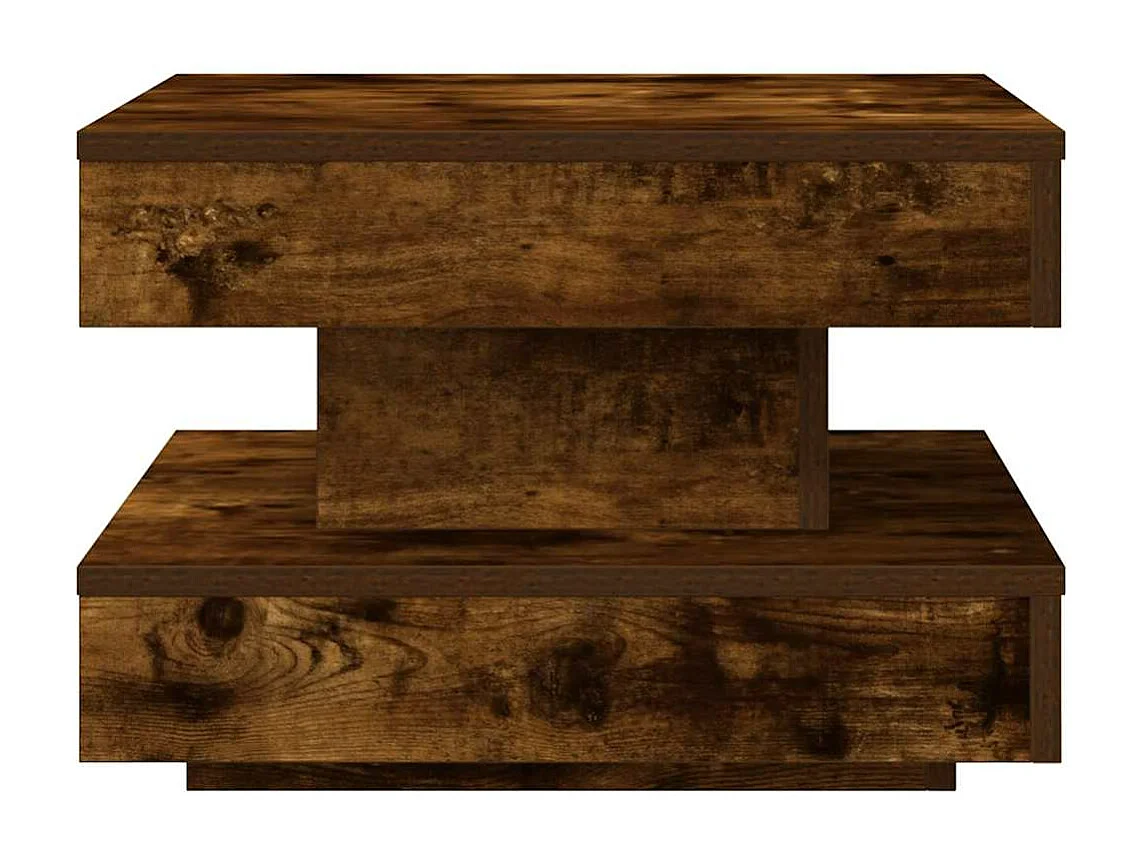 Mesa de centro rotativa a 360graus 50x50x34,5cm carvalho fumado