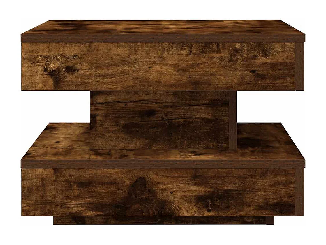 Mesa de centro rotativa a 360graus 50x50x34,5cm carvalho fumado