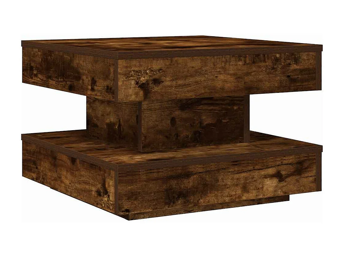 Mesa de centro rotativa a 360graus 50x50x34,5cm carvalho fumado