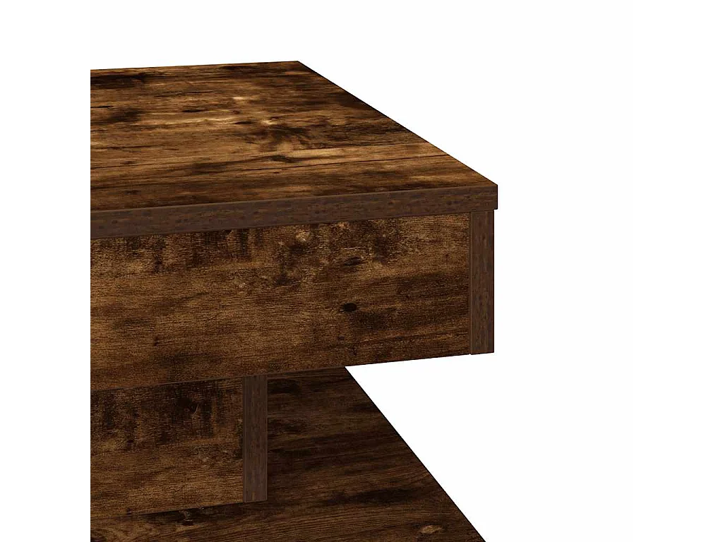 Mesa de centro rotativa a 360graus 50x50x34,5cm carvalho fumado