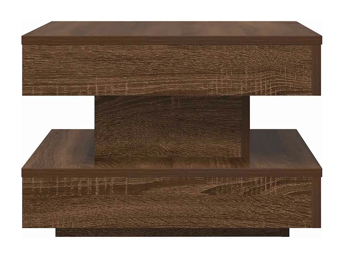 Tavolino da Caffè Girevole a 360 Gradi Marrone 50x50x34,5 cm