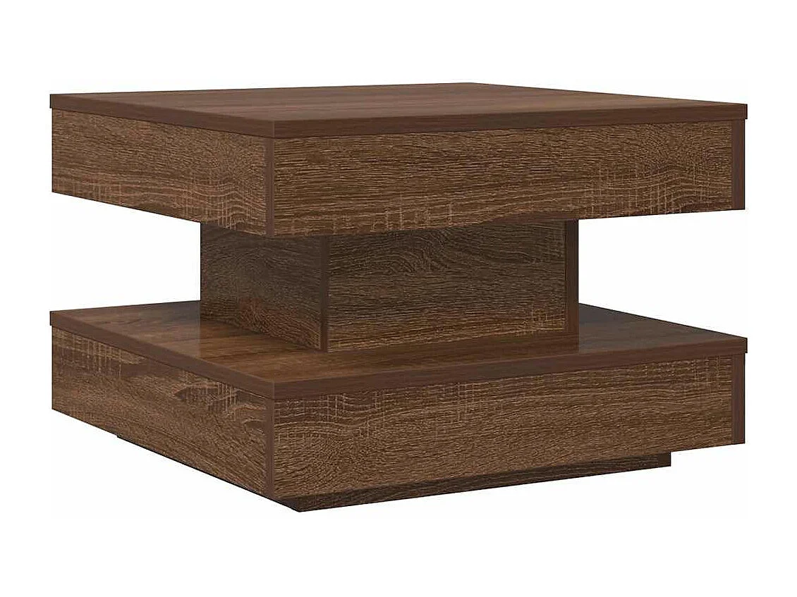 Mesa centro rotativa a 360 graus 50x50x34,5cm carvalho castanho