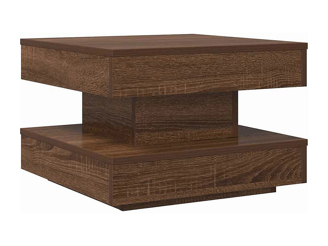 Mesa centro rotativa a 360 graus 50x50x34,5cm carvalho castanho