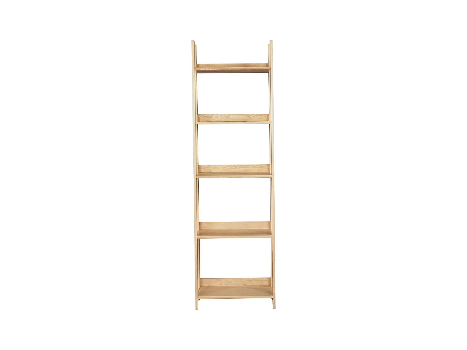 Bibliothèque en bois 200 x 60 cm ajourée, 5 étagères, couleur chêne