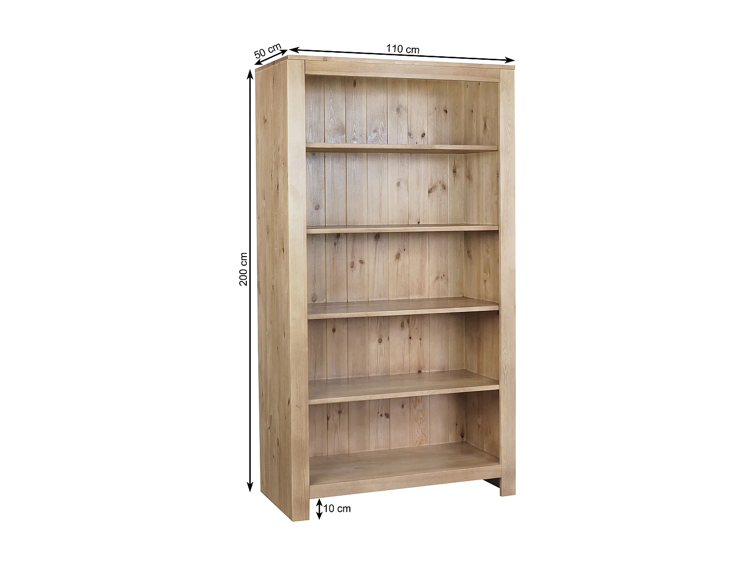 Regał drewniany 200 x 110 z półkami Madison, kolor dębowy