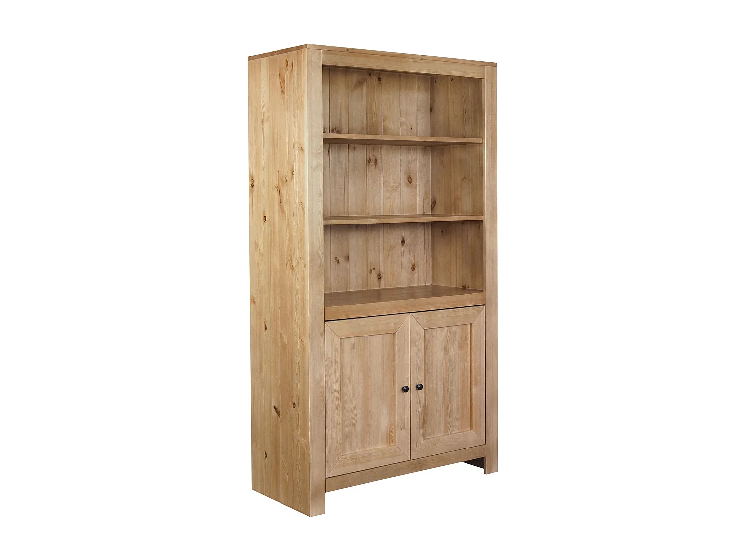 Regał drewniany 200 x 110 z drzwiczkami i półkami Madison, kolor dębowy