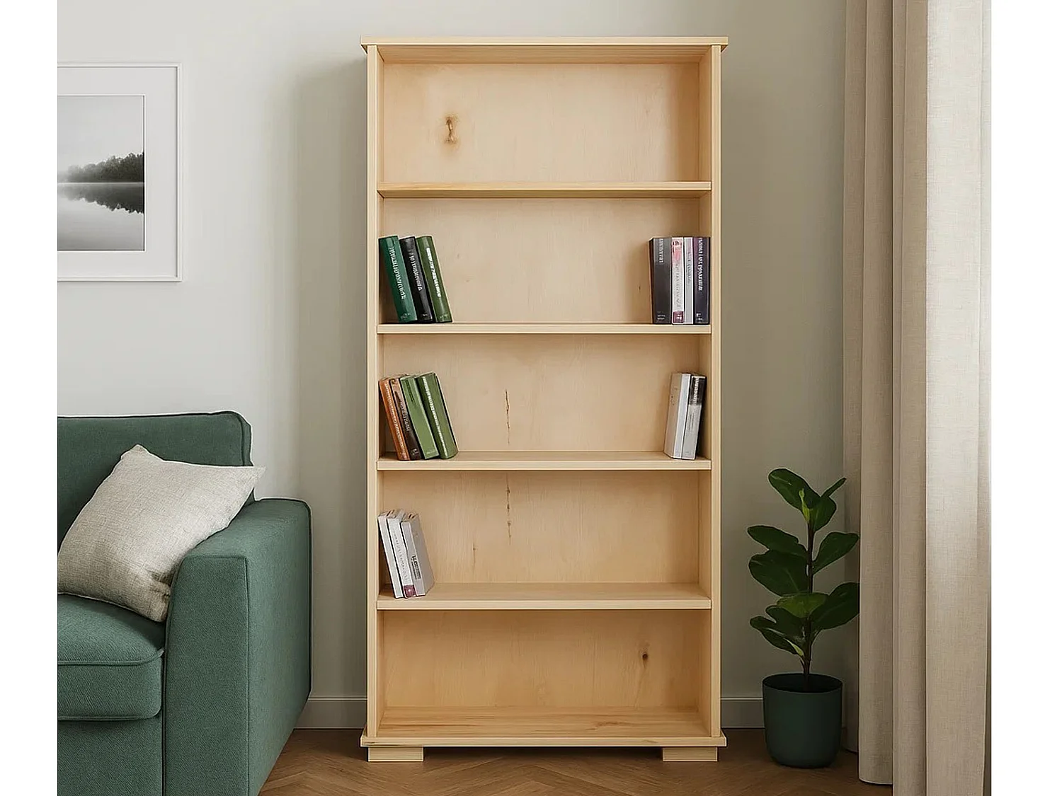 Bibliothèque en bois 177x82 cm Modern II avec étagères, couleur pin