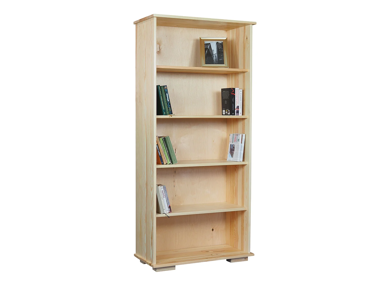 Bibliothèque en bois 177x82 cm Modern II avec étagères, couleur pin