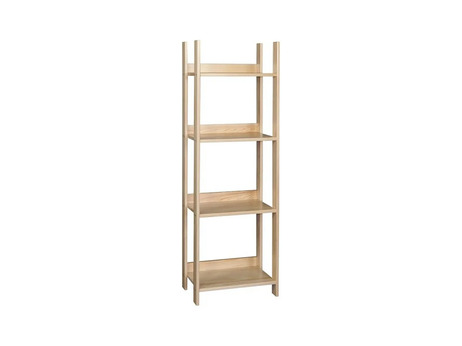 Bibliothèque en bois 150 x 54 cm Eko, 4 étagères, couleur pin
