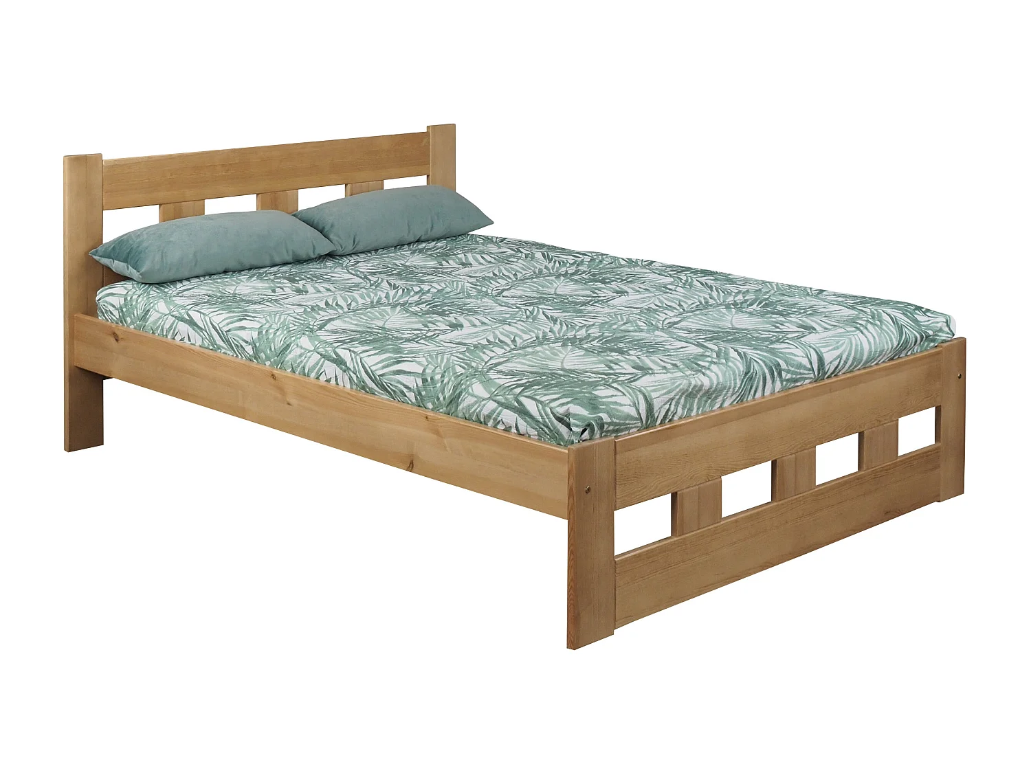 Lit 120x200 en bois Bond, couleur chêne