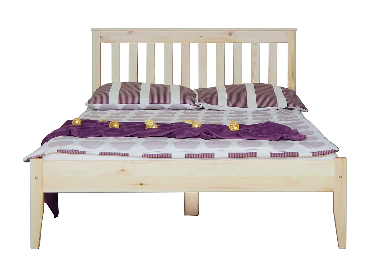 Lit 120x200 en bois de Gres, couleur pin