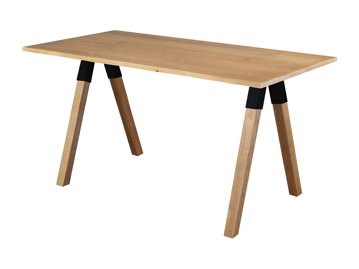 Urban black 160 x 80 cm houten tafel, kleur eiken