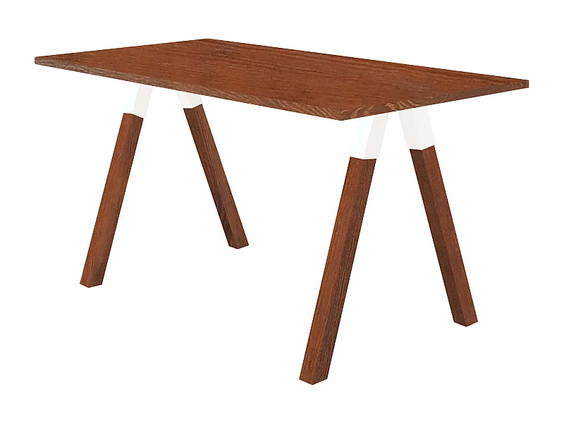 Urban white 160 x 80 cm houten tafel, kleur kastanje