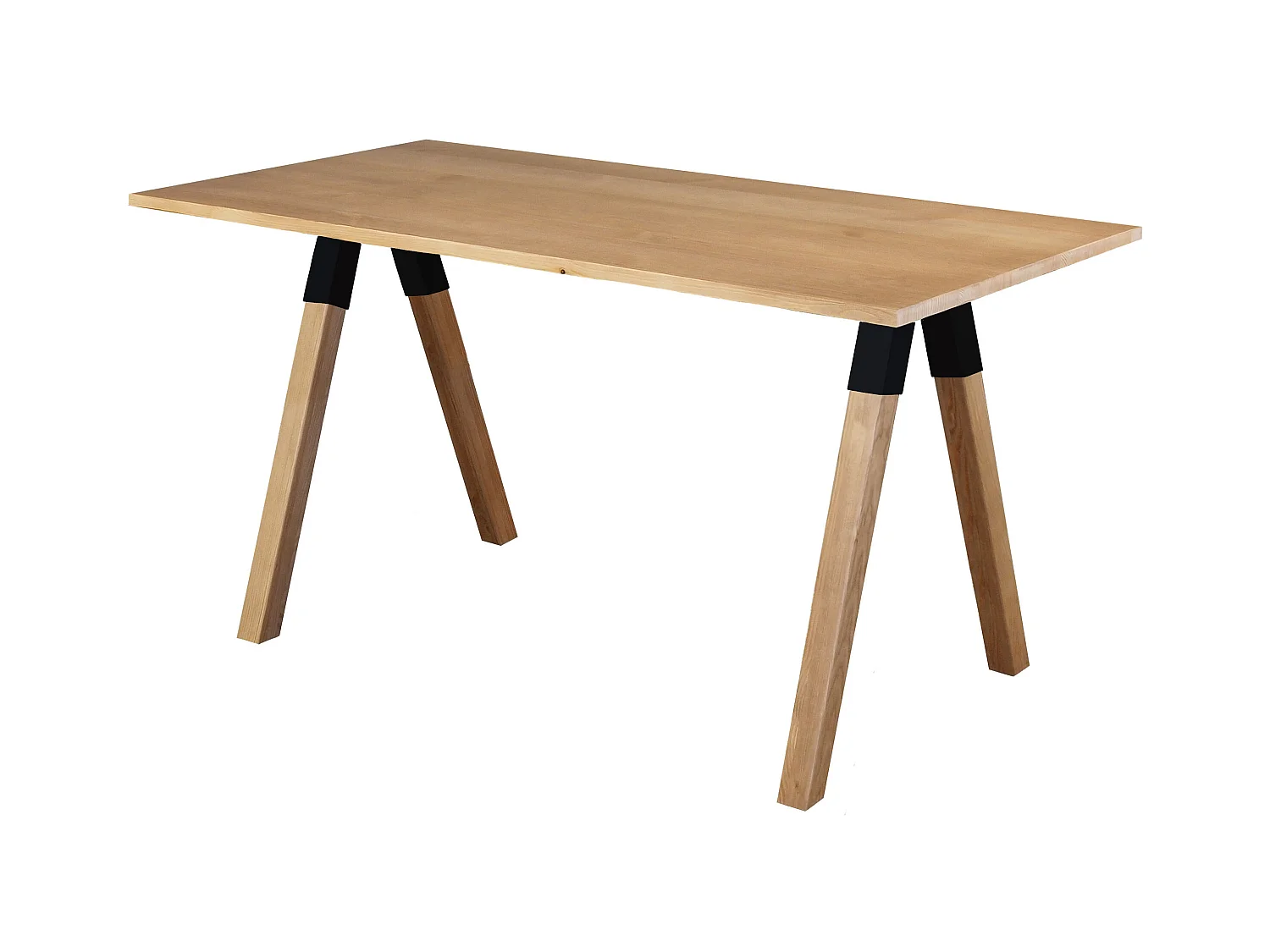 Table Urban black 140 x 80 cm en bois, coloris chêne