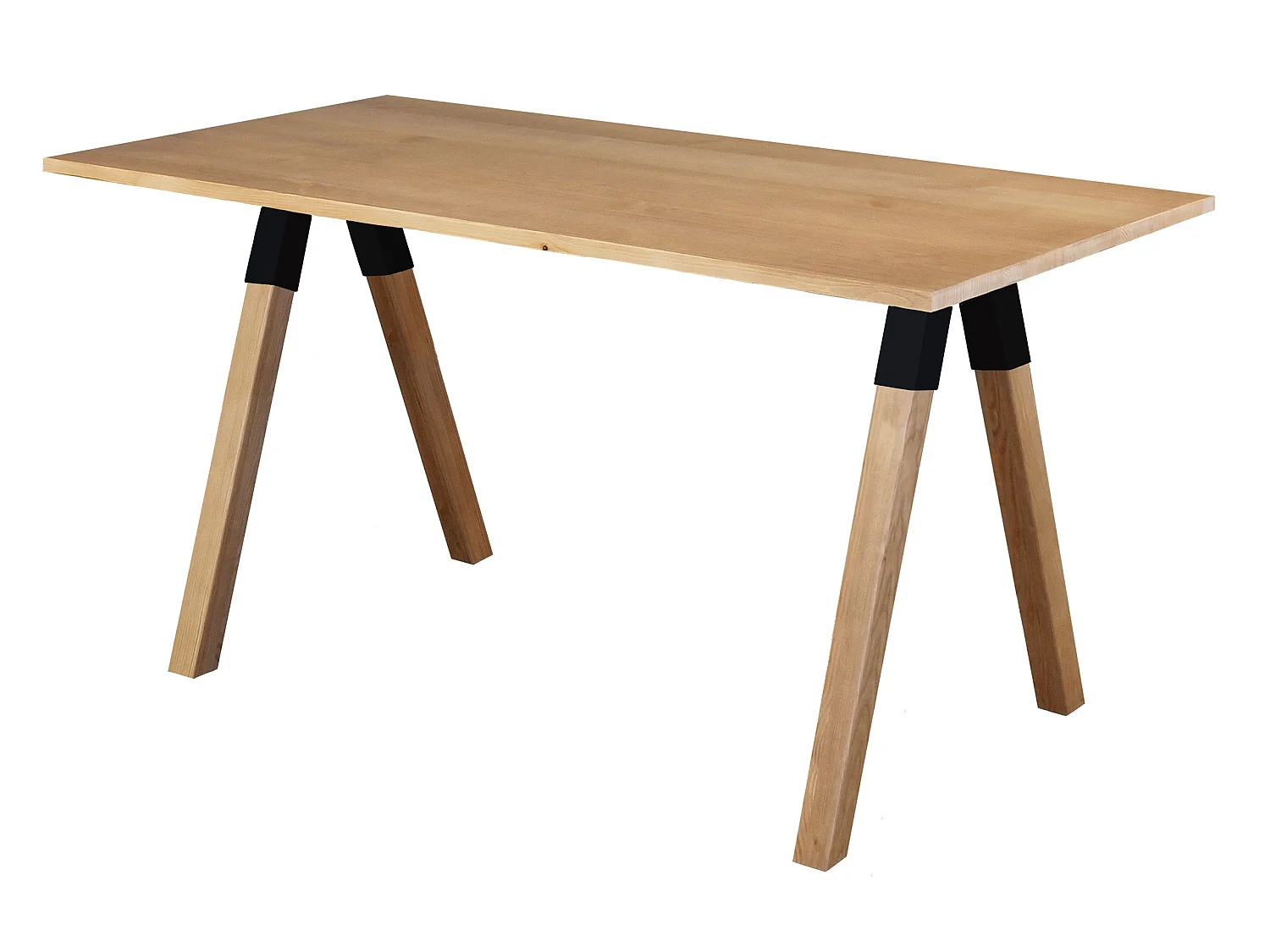 Urban black 140 x 80 cm houten tafel, kleur eiken