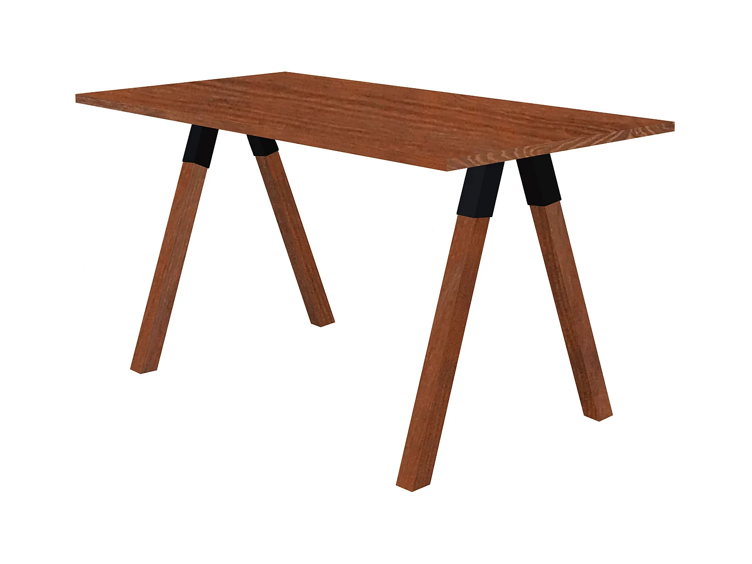 Table en bois Urban black 160 x 80 cm, couleur châtaigne