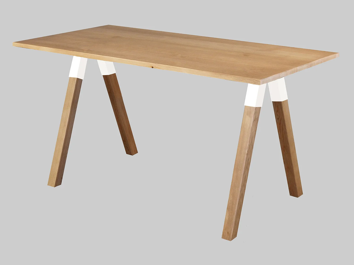 Table Urban white 160 x 80 cm en bois, coloris chêne