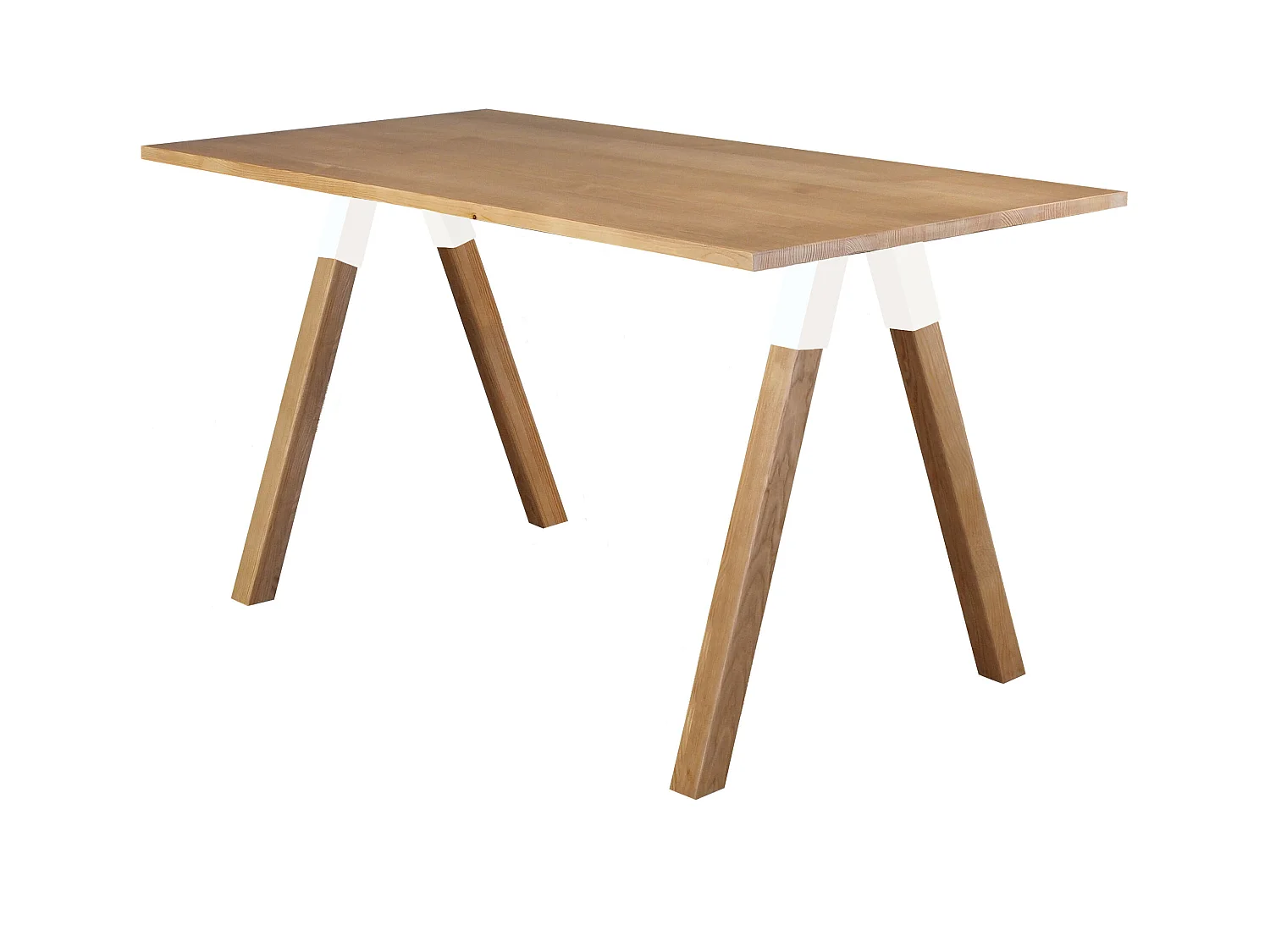 Table Urban white 160 x 80 cm en bois, coloris chêne