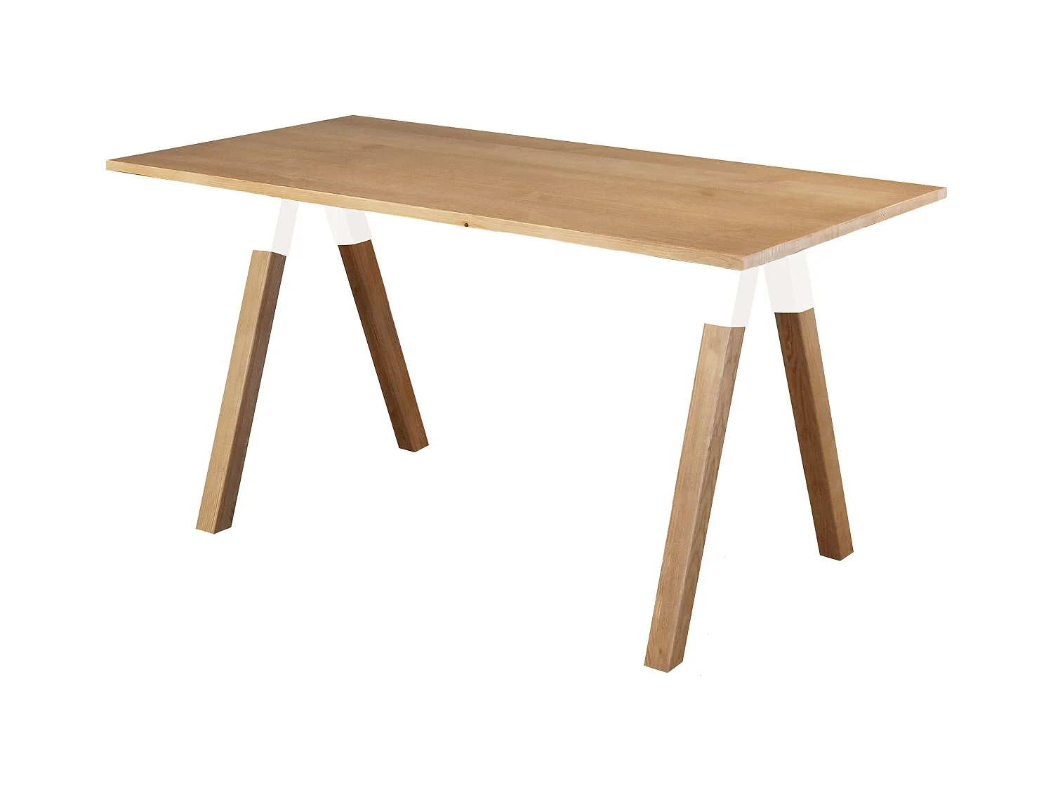 Urban white 160 x 80 cm houten tafel, kleur eiken