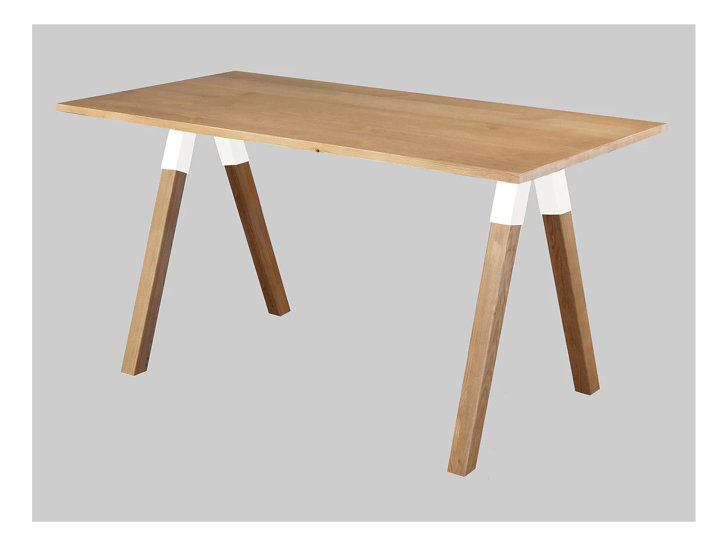 Urban white 160 x 80 cm houten tafel, kleur eiken