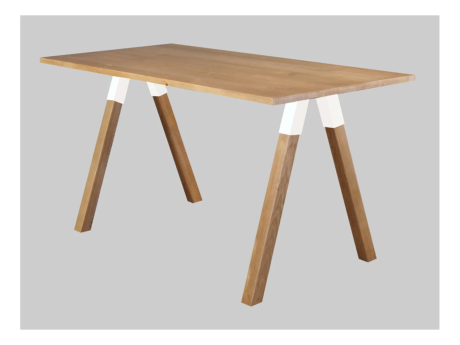 Urban white 160 x 80 cm houten tafel, kleur eiken