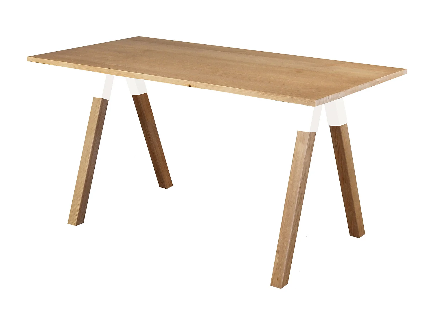 Table Urban white 160 x 80 cm en bois, coloris chêne