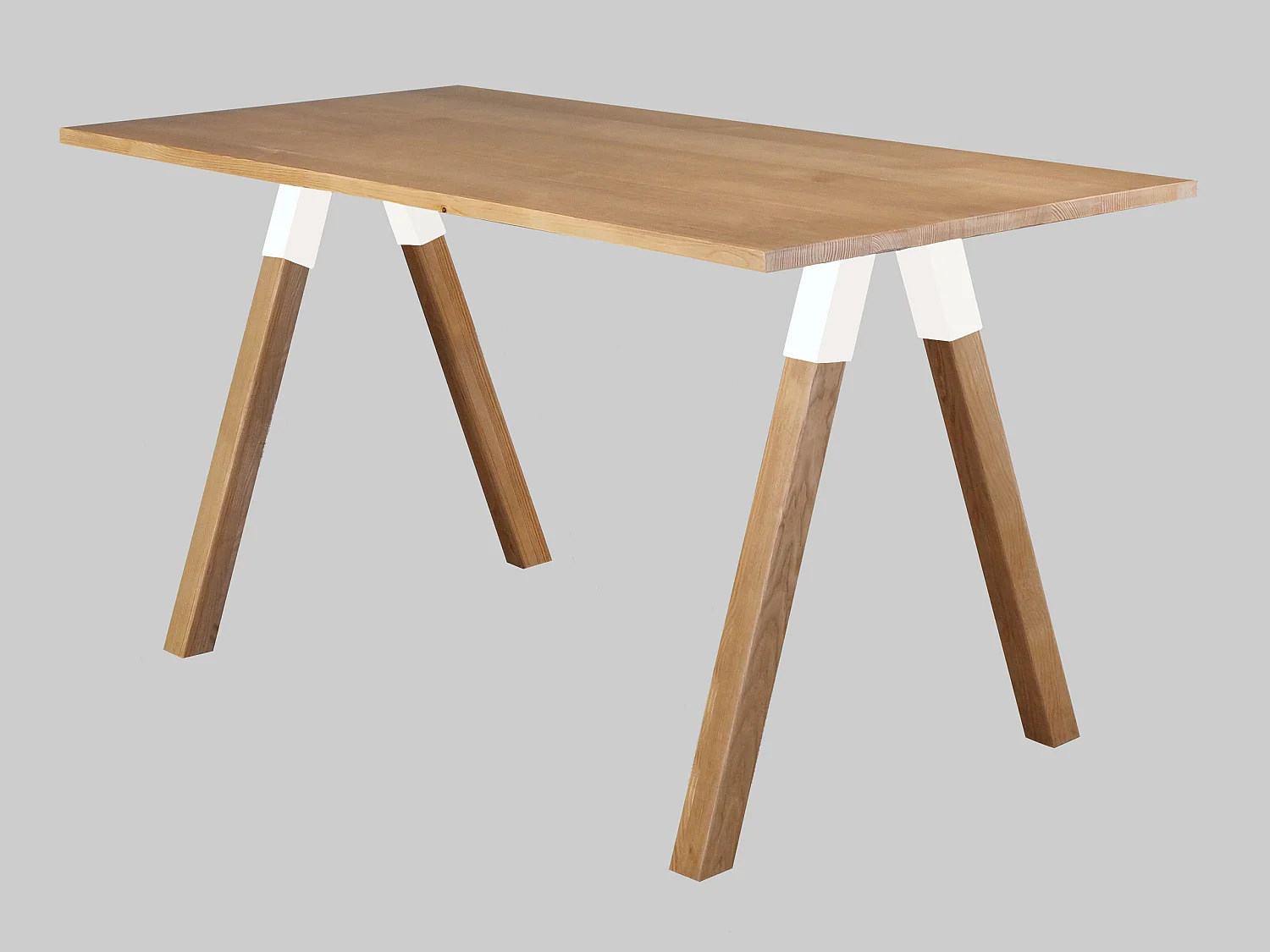 Table Urban white 160 x 80 cm en bois, coloris chêne