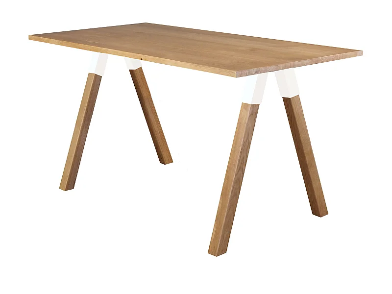 Table Urban white 160 x 80 cm en bois, coloris chêne