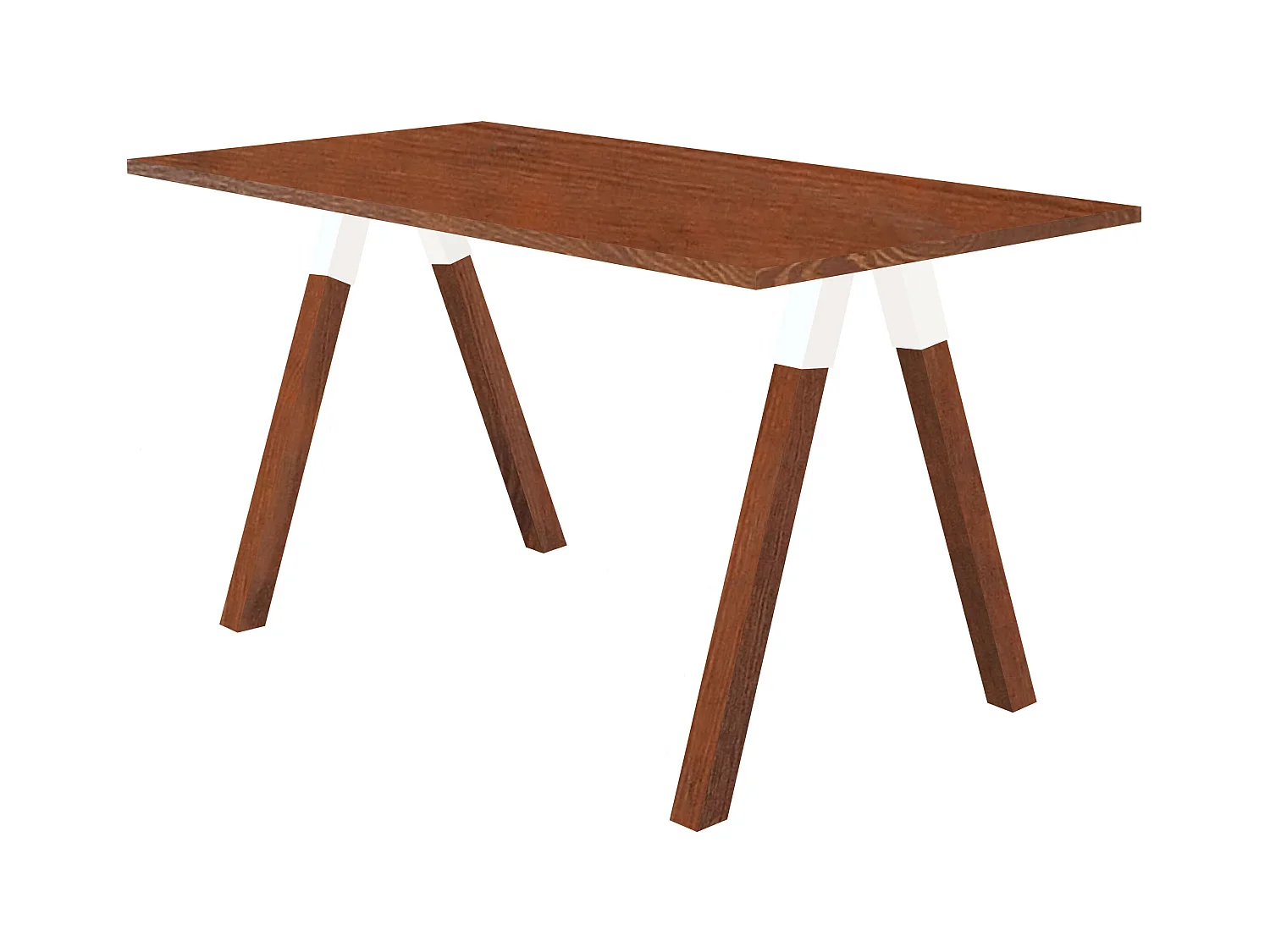 Table en bois Urban white 140 x 80 cm, couleur châtaigne