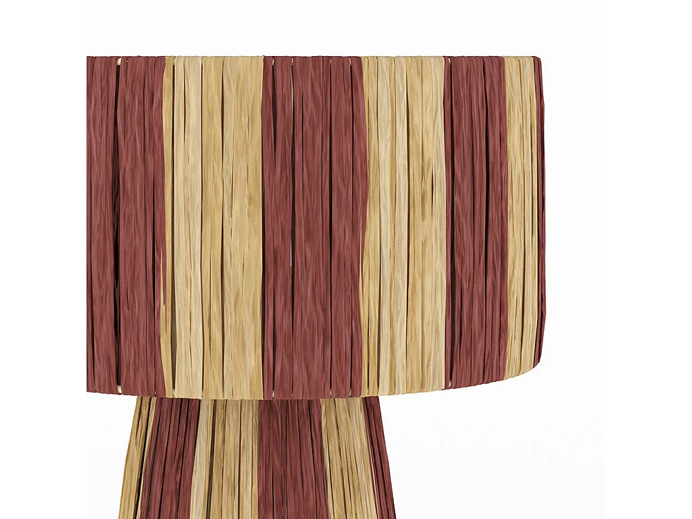 Lampe rayée terracotta en feuille de palmier - Soléa