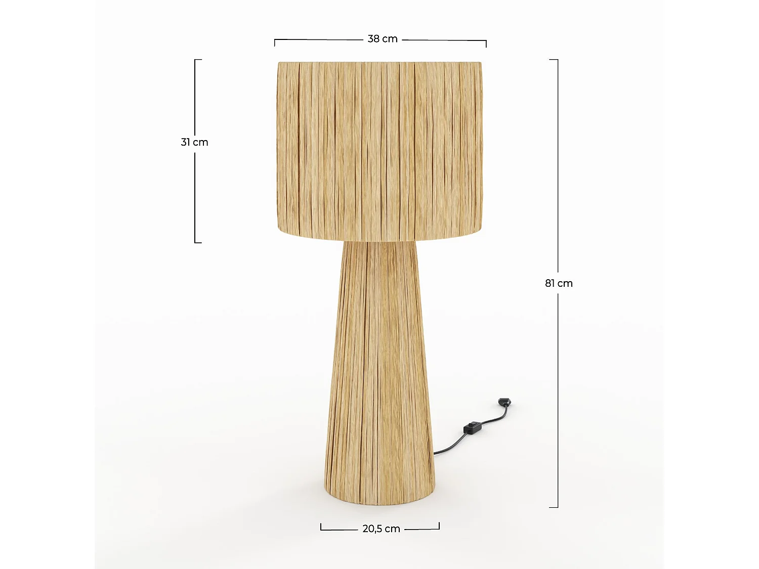 Grande lampe en feuille de palmier - Soléa