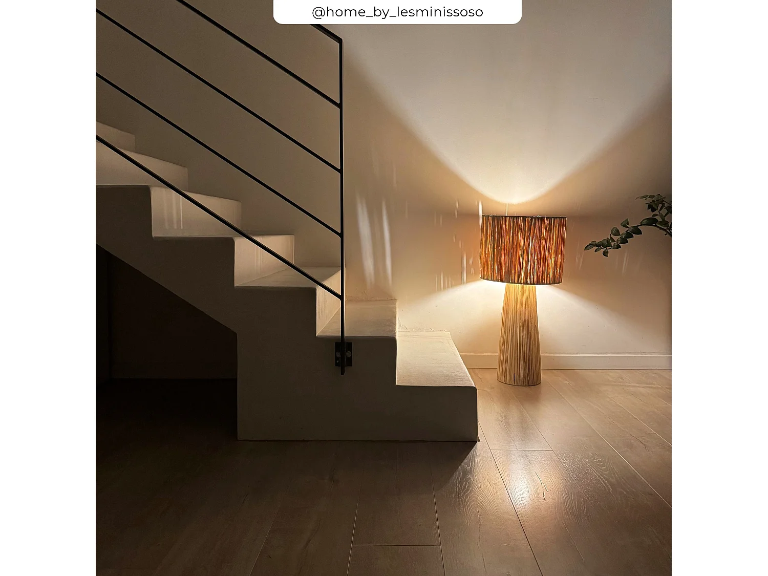 Grande lampe en feuille de palmier - Soléa