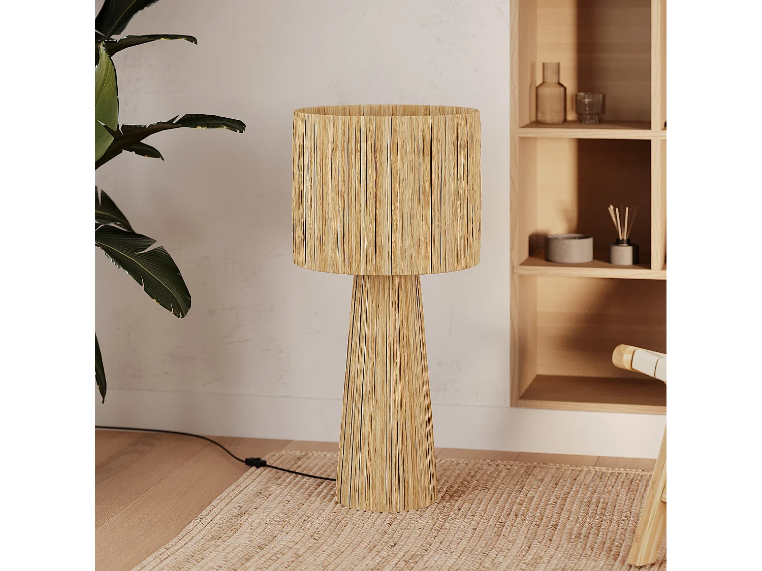 Grande lampe en feuille de palmier - Soléa